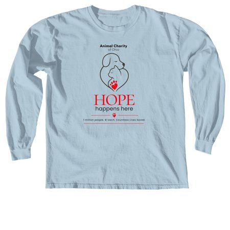 Hope Happens&nbsp; Here, a Chambray Comfort Colors Long Sleeve Tee