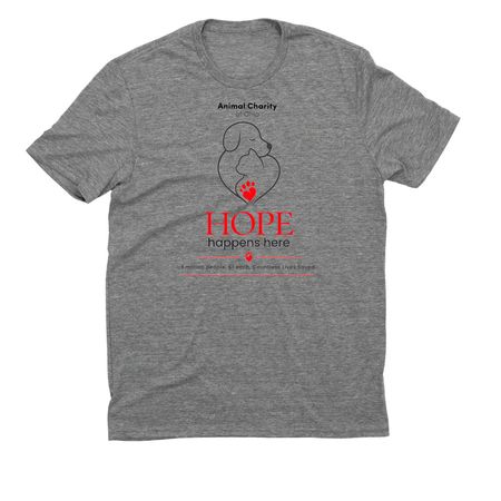 Hope Happens&nbsp; Here, a Aluminum Grey Allmade Eco Triblend Unisex Tee