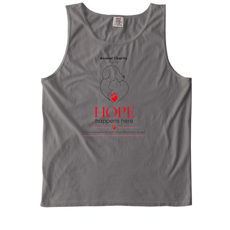 Hope Happens&nbsp; Here, a Grey Comfort Colors Tank Top
