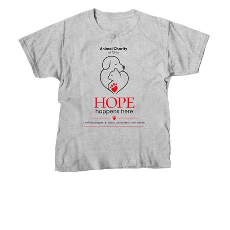 Hope Happens&nbsp; Here, a Sport Grey Youth Unisex Tee
