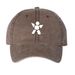 White Geo Hat, a Brown Printed Pigment Dye Baseball Cap
