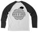 raglan shirt, a Space Black/ Bright White Allmade Eco Triblend Colorblock Raglan Long Sleeve Tee (back-view)