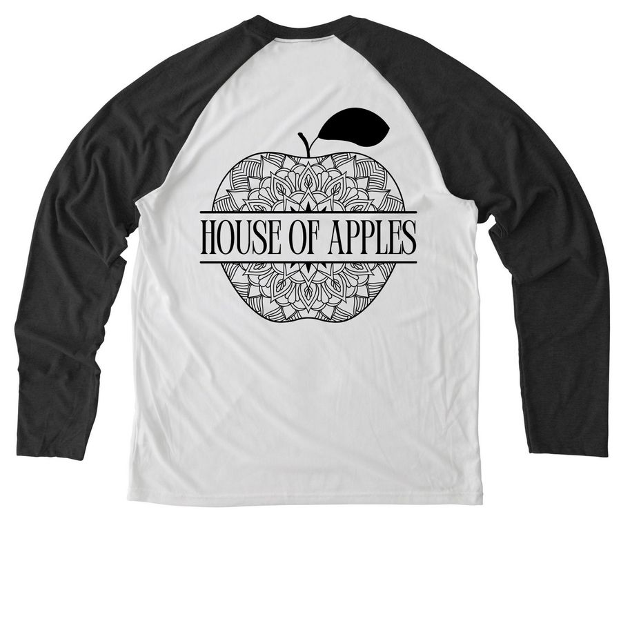 raglan shirt, a Space Black/ Bright White Allmade Eco Triblend Colorblock Raglan Long Sleeve Tee (back-view)