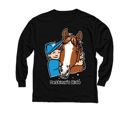 Step by Step (boy), a Black Youth Long Sleeve Tee