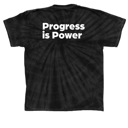 Progress is Power, a Black Classic Tie Dye Tee (back-view)