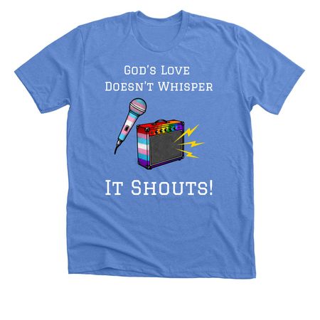 2026 Mic & Amp Pride Shirt, a Heather Columbia Blue Premium Unisex Tee