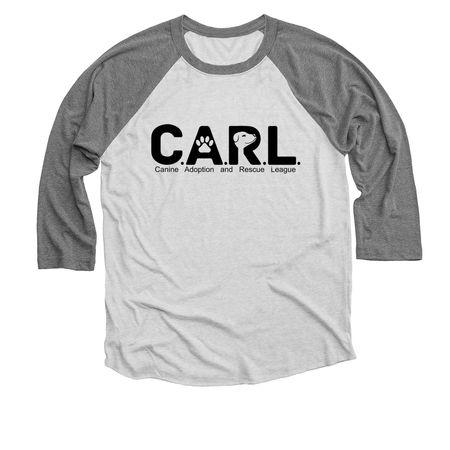 C.A.R.L. Summer Collection, a Premium Heather and Heather White 3/4 Sleeve Baseball Tee
