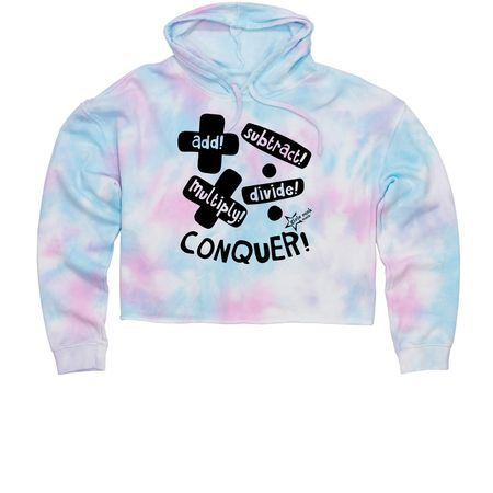 Tie-Dye + - x ?, a Cotton Candy Women?s Tie Dye Cropped Hoodie