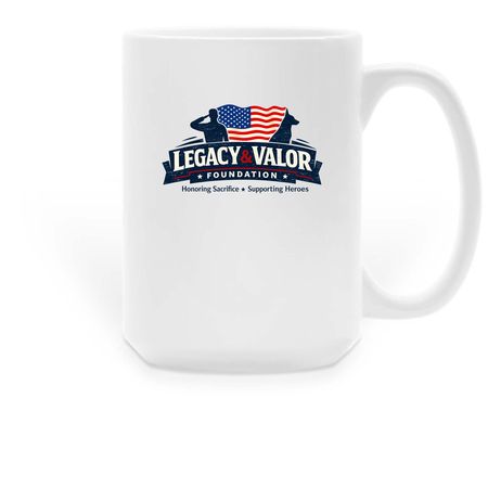 L & V coffee cup, a White Large Coffee Mug