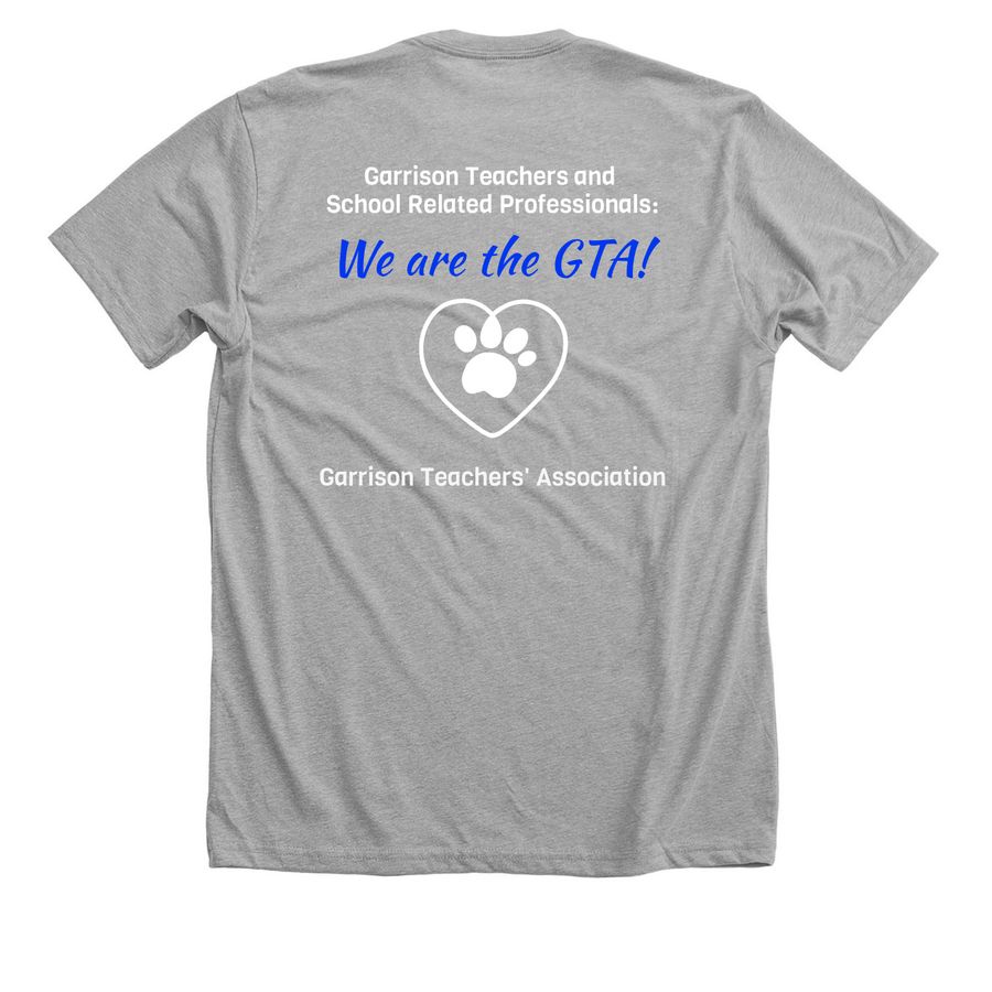 Garrison Teachers' Association, a Athletic Heather Premium Unisex Tee (back-view)