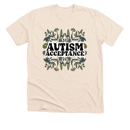 Autism Acceptance - Wildflowers&nbsp;, a Heather Soft Cream Premium Unisex Tee