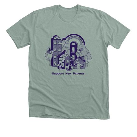 It Takes a Village, a Heather Sage Premium Unisex Tee