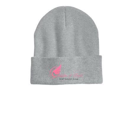 Logo Beanie, a Heather Grey Printed Cuffed Beanie