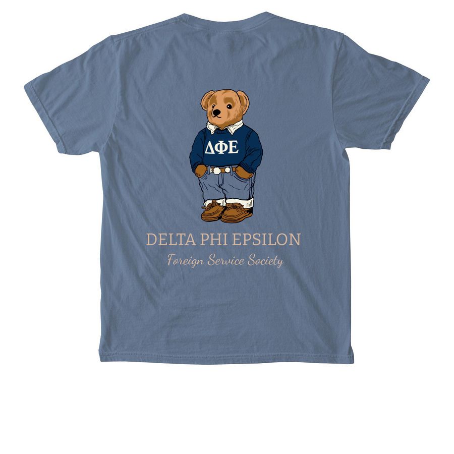 bear dpe shirt, a Blue Jean Comfort Colors Pocket Tee (back-view)