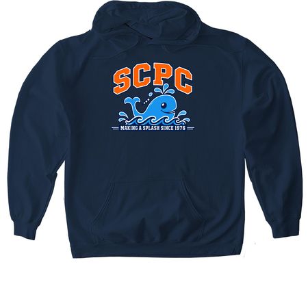 Making an Orange Splash, a Navy Gildan Softstyle Pullover Hoodie