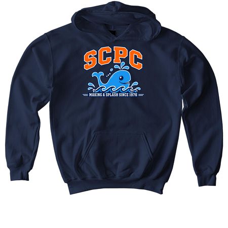 Making an Orange Splash, a Navy Softstyle Youth Pullover Hoodie