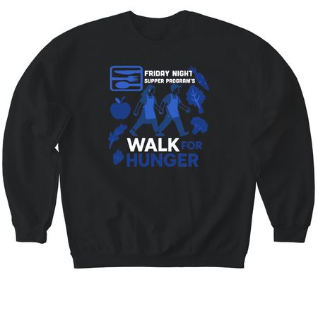 Support FNSP: Join Us in the Walk for Hunger, a Black Softstyle Crewneck Sweatshirt