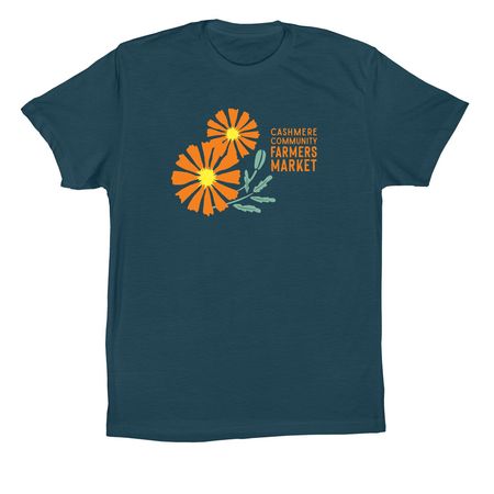 Cashmere Market Marigold Tee, a Deep Teal Premium Cotton Tee