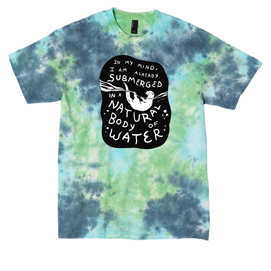 Natural Body of Water Otter, a Planet Earth Colorburst Crystal Tie Dye Tee
