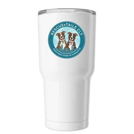 tumbler, a White Insulated Tumbler (back-view)