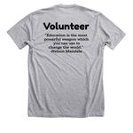 Women in Charge Classic Tee- Volunteers Only, a Athletic Heather Premium Unisex Tee (back-view)