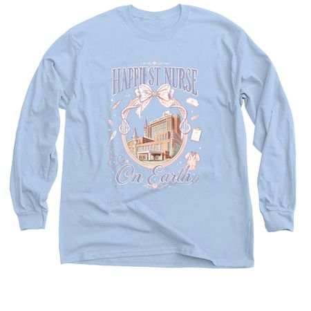 Happiest Nurse on Earth, a Light Blue Classic Long Sleeve Tee