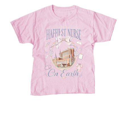 Happiest Nurse on Earth, a Light Pink Youth Unisex Tee