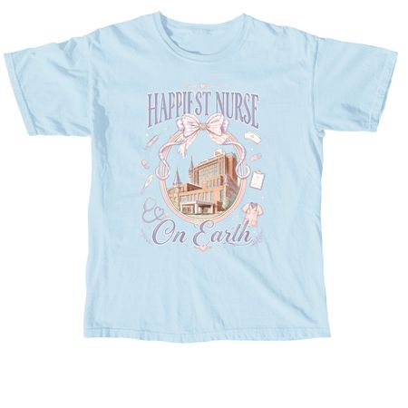 Happiest Nurse on Earth, a Chambray Comfort Colors Unisex Tee