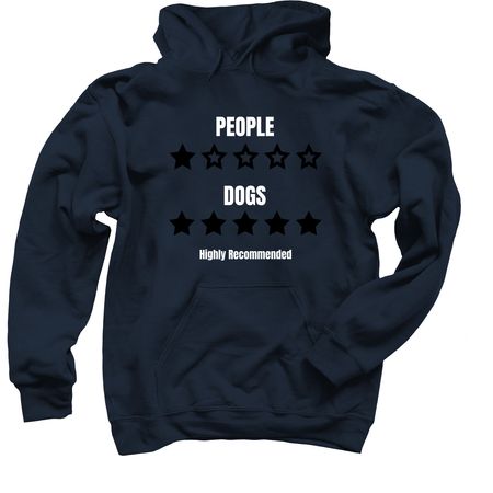 THE REVIEW!PEOPLE VS DOGS, a Navy Pullover Hoodie
