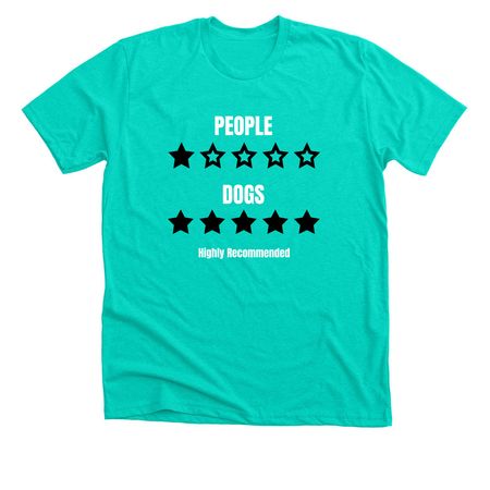 THE REVIEW!PEOPLE VS DOGS, a Heather Sea Green Premium Unisex Tee