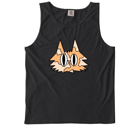 Orange Cat, a Black Comfort Colors Tank Top