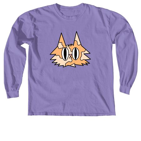Orange Cat, a Violet Comfort Colors Long Sleeve Tee