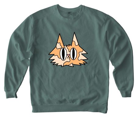 Orange Cat, a Blue Spruce Comfort Colors Crewneck Sweatshirt