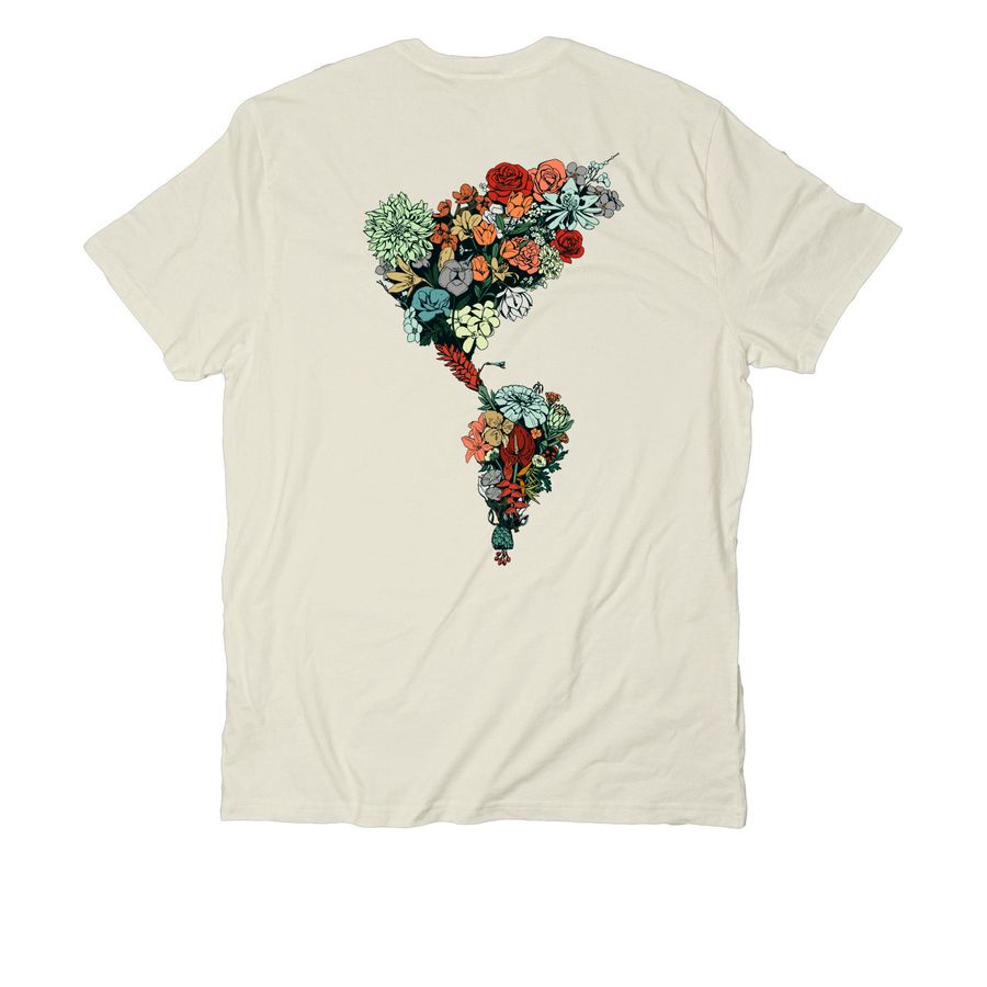 Las Americas Shirt, a White Sand Allmade Organic Cotton Unisex Tee (back-view)