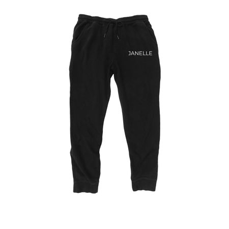 JANELLE pants, a Black Midweight Fleece Joggers