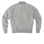 Thoughtful Threads, a Heather Grey Women's French Terry Zip Up Jacket (back-view)