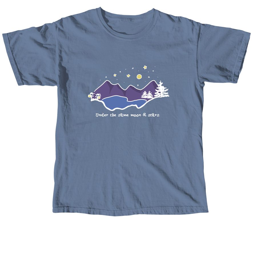 Hikers | Under the same moon & stars., a Blue Jean Comfort Colors Unisex Tee