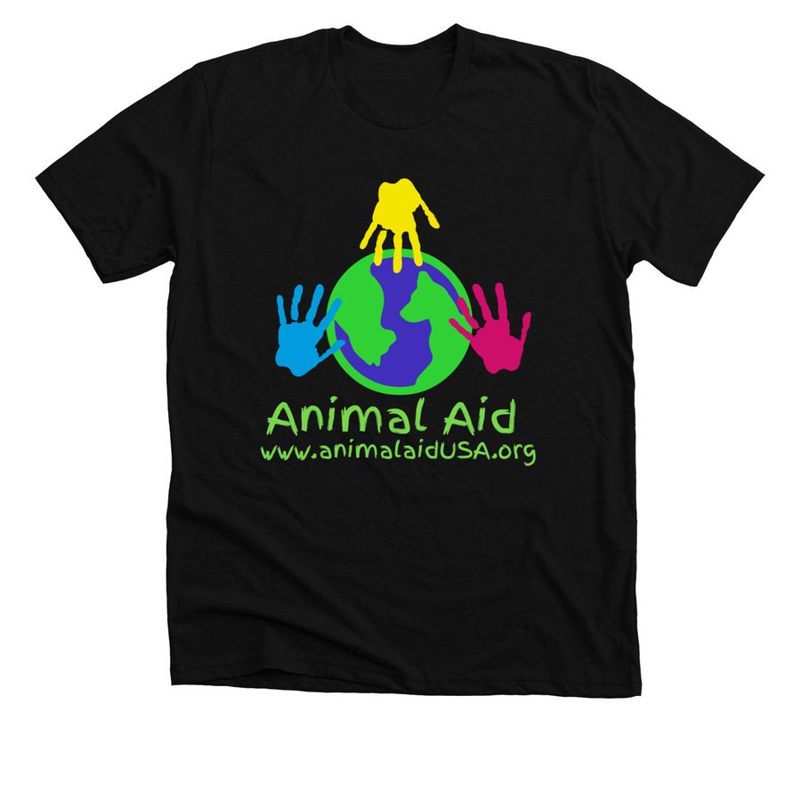 Animal Aid Classic, a Solid Black Blend Premium Unisex Tee