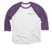 Mary Bridge OR, a Purple Rush and Heather White 3/4 Sleeve Baseball Tee
