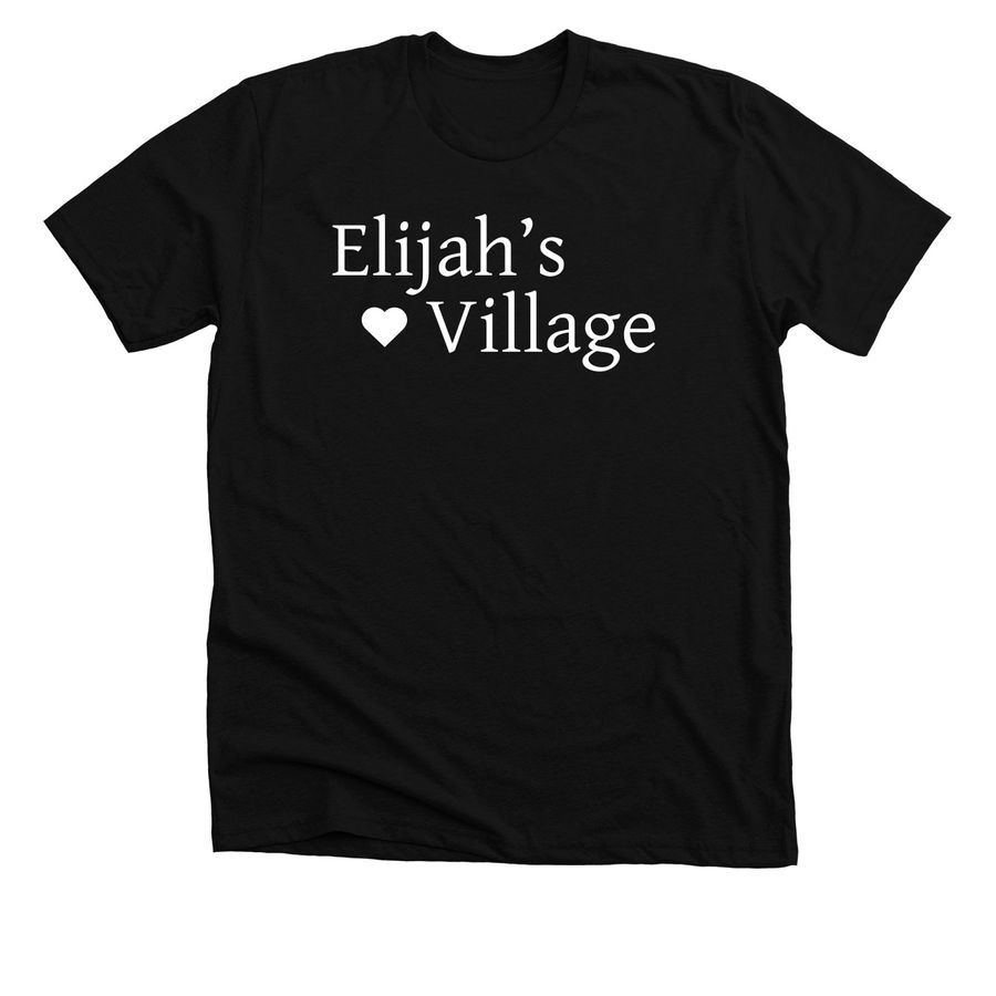 Elijah's Village, a Solid Black Blend Premium Unisex Tee