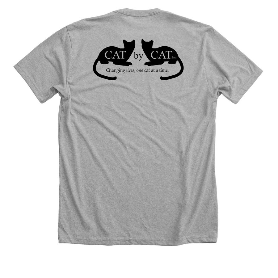 Cat By Cat Official Shirts, a Athletic Heather Premium Unisex Tee (back-view)
