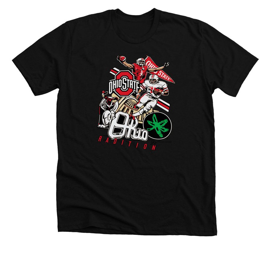 Ohio State Tradition Tee - The game day, a Solid Black Blend Premium Unisex Tee