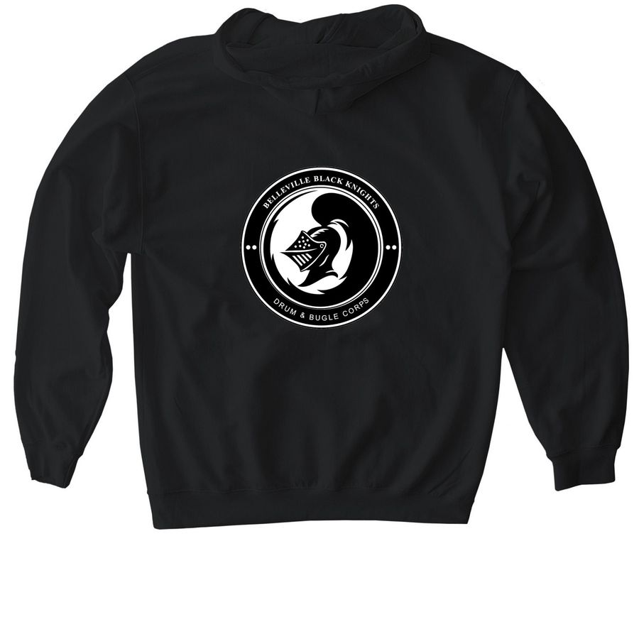 Black Knights Large Logo Hoodie, a Black Gildan Softstyle Pullover Hoodie (back-view)