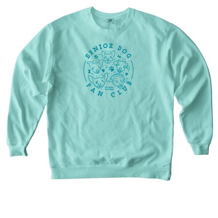 SDS - Senior Dog Fan Club, a Chalky Mint Comfort Colors Crewneck Sweatshirt