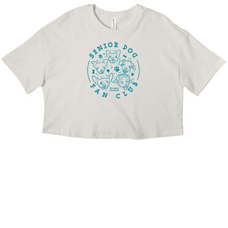 SDS - Senior Dog Fan Club, a Vintage White Women?s Cropped Cotton Tee