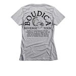 Queen Boudica Revenge Tour, a Dark Heather Grey Women's Slim Fit Tee (back-view)