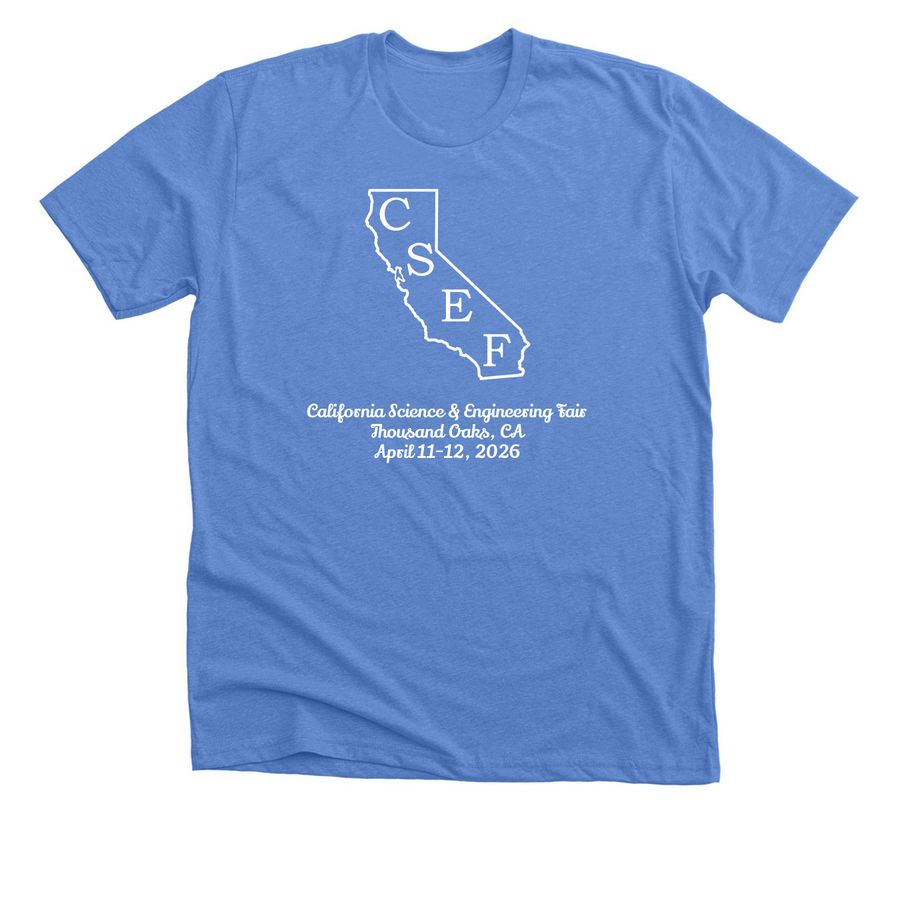 California Science & Engineering Fair 2026, a Heather Columbia Blue Premium Unisex Tee