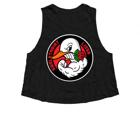 Swoletariat&nbsp;, a Solid Black Blend Women?s Cropped Racerback Tank