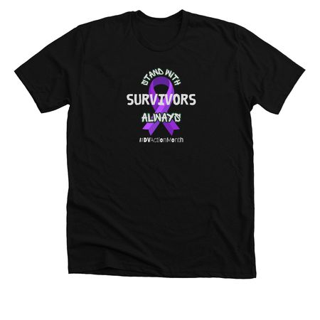DV Awareness Month 2026, a Solid Black Blend Premium Unisex Tee