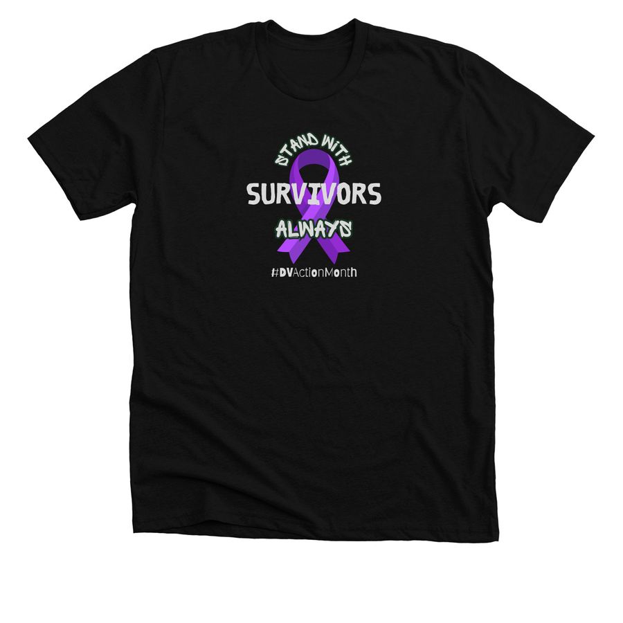DV Awareness Month 2026, a Solid Black Blend Premium Unisex Tee